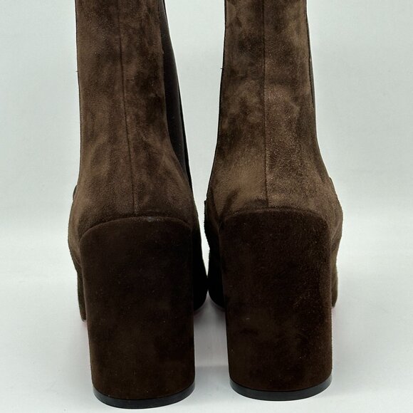 Christian Louboutin TURELASTIC 85 Suede Chelsea Ankle Bootie Boots Heels - Picture 12 of 16